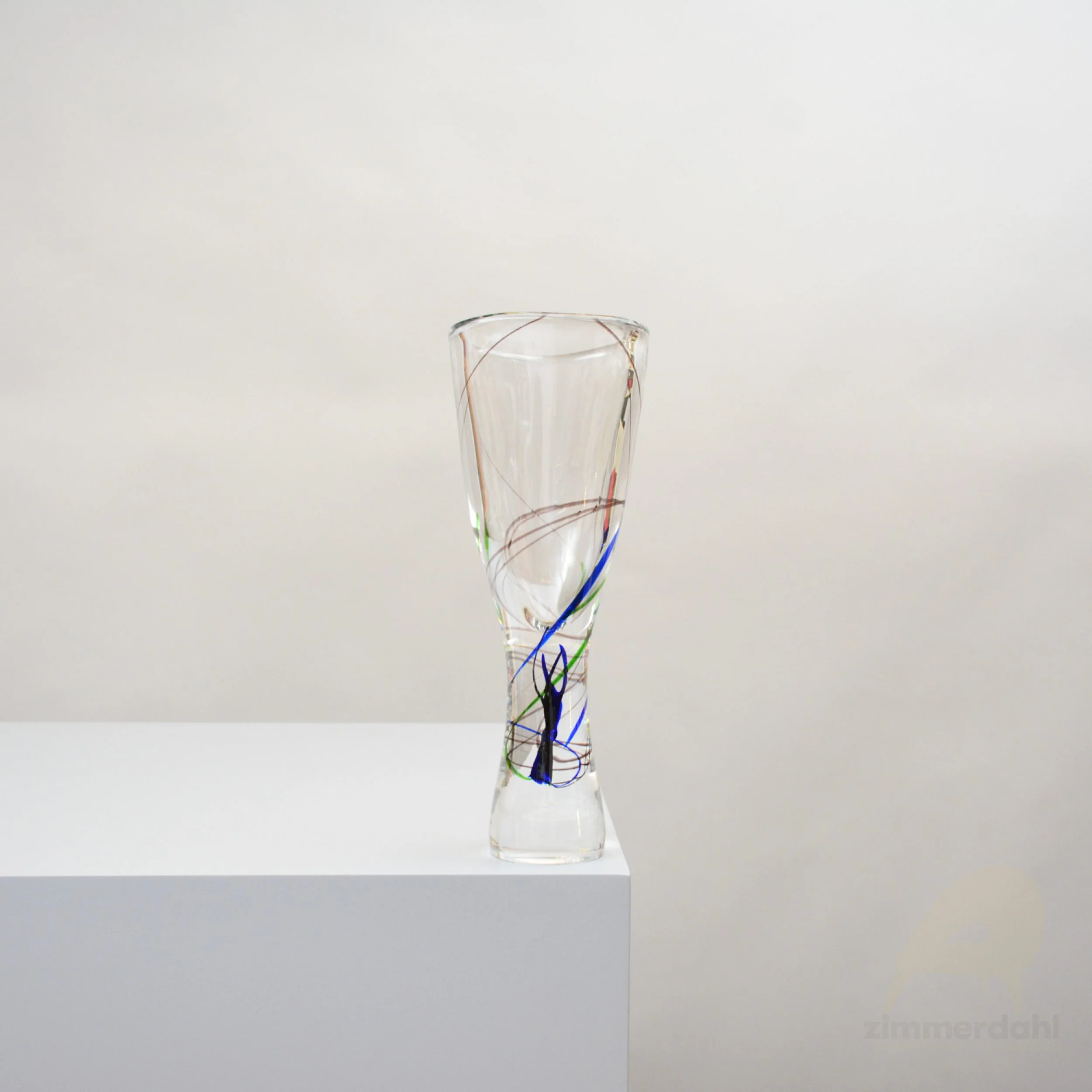 Abstracta Glass Vase by Vicke Lindstrand for Kosta, Sweden